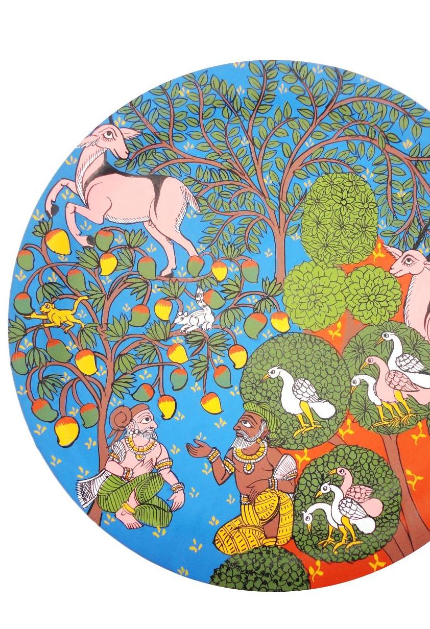 Priests in a Forest in Cheriyal Painting